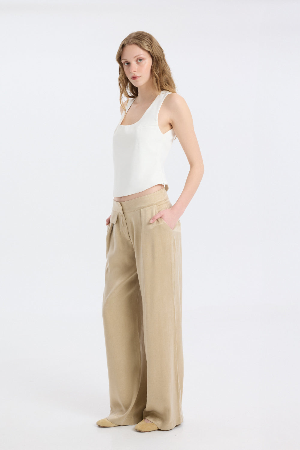 Open-back Crepe Top