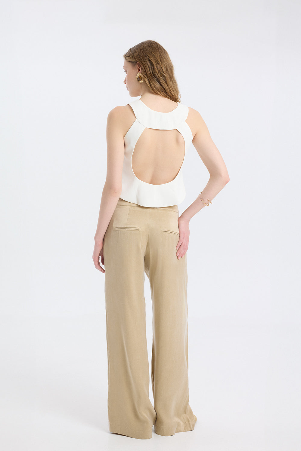 Open-back Crepe Top