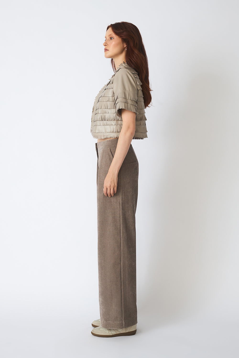 Kadife Denim Geniş Paça Pantolon