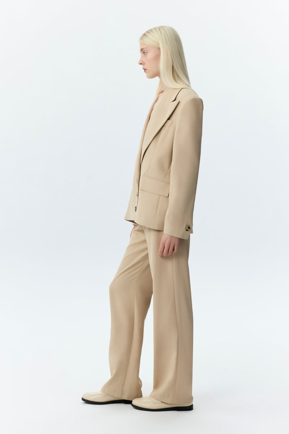 Straight Leg Trousers with Lace Insets