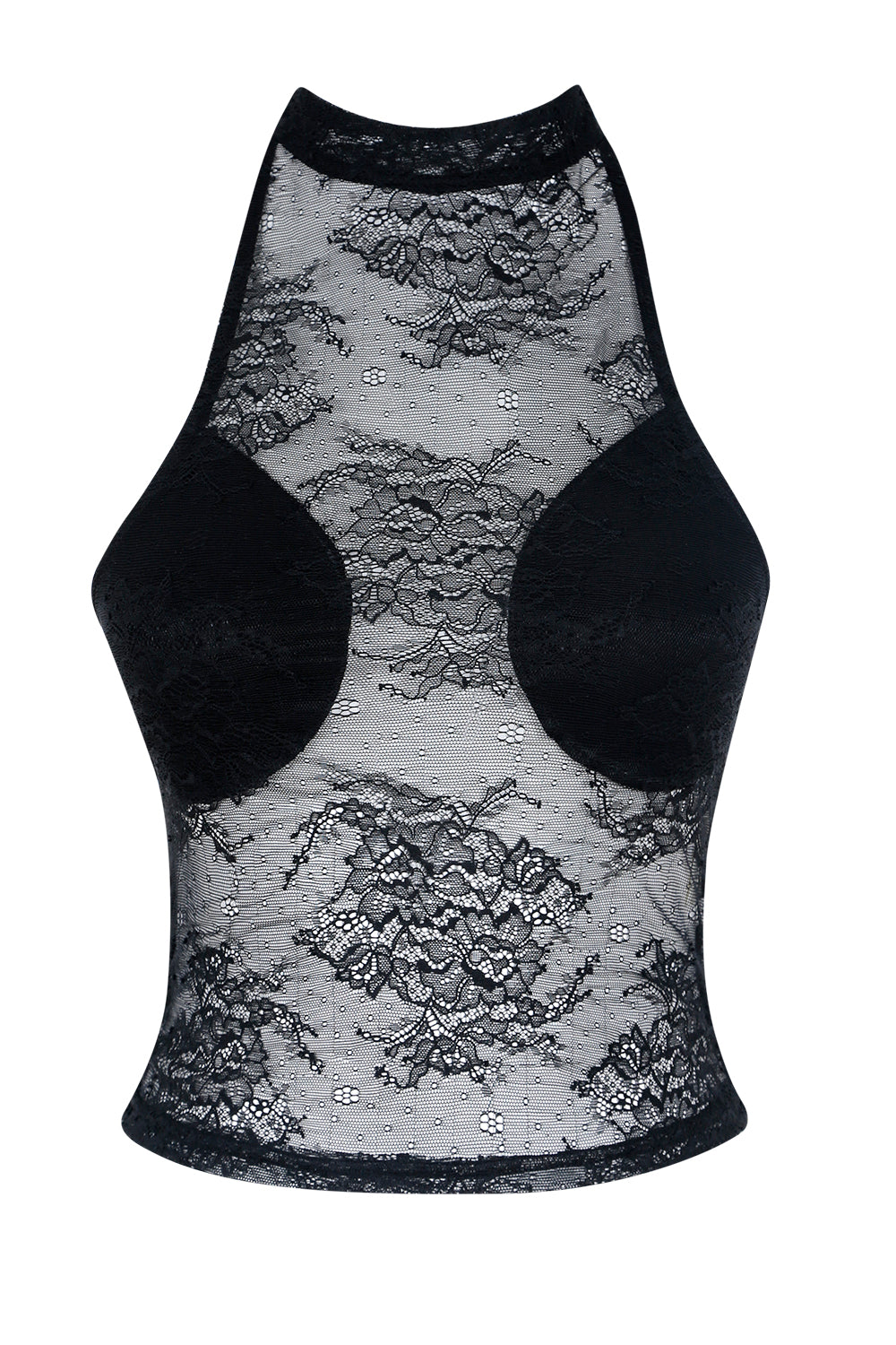 High-Neck Lace Top