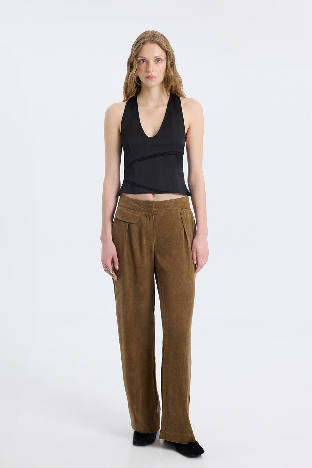 Low-Rise Fluid Trousers