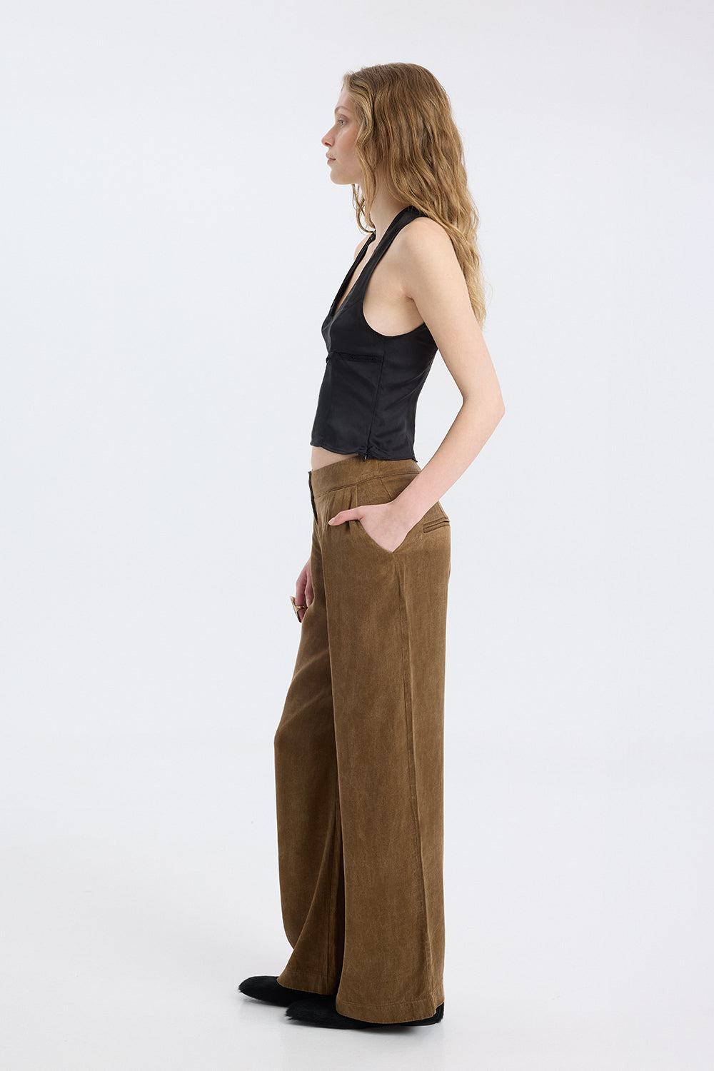 Low-Rise Fluid Trousers