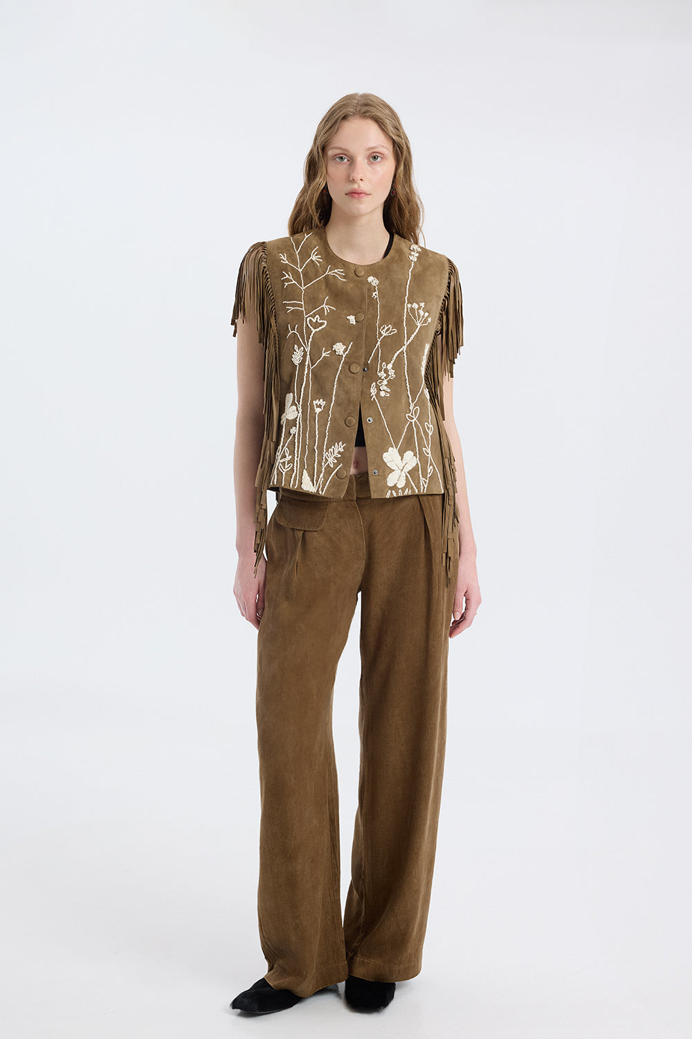 Flora Suede Vest