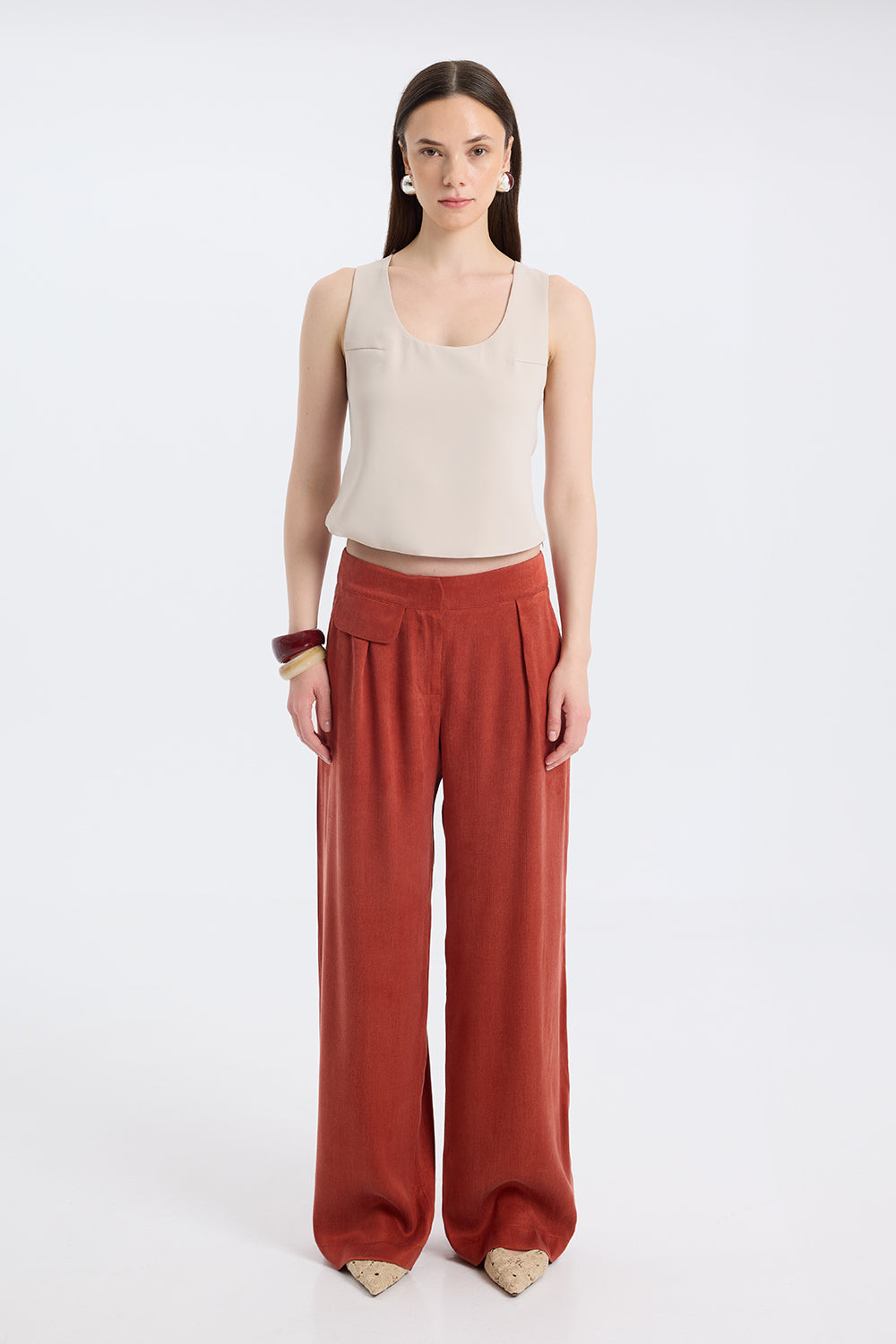 Open-back Crepe Top