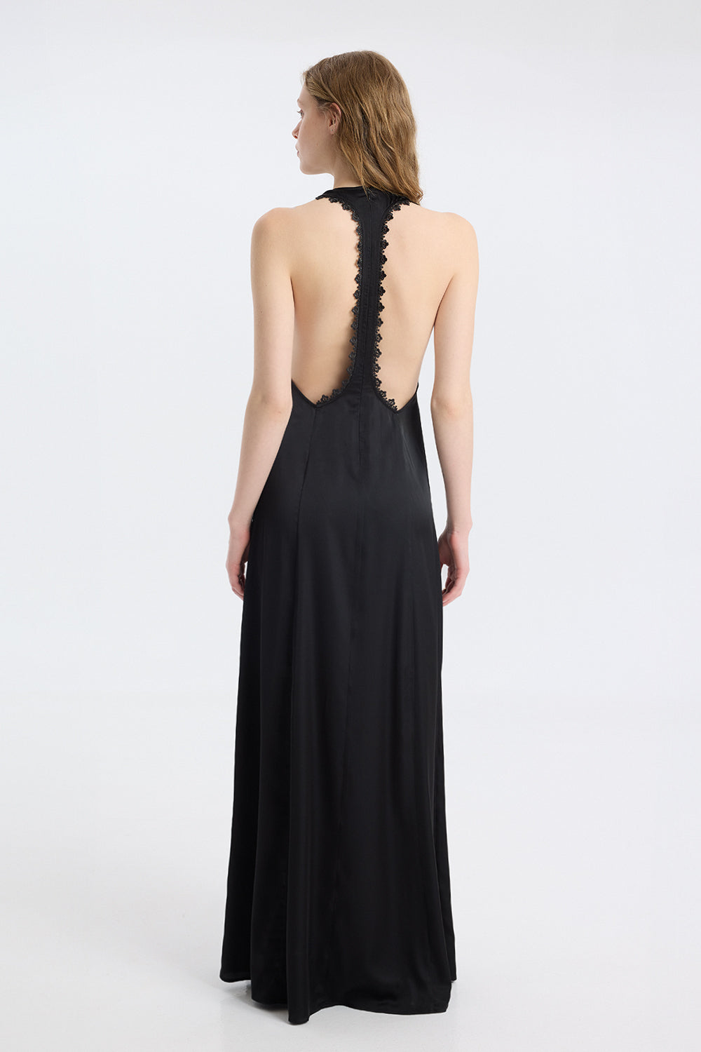 Open-Back Halter Gown