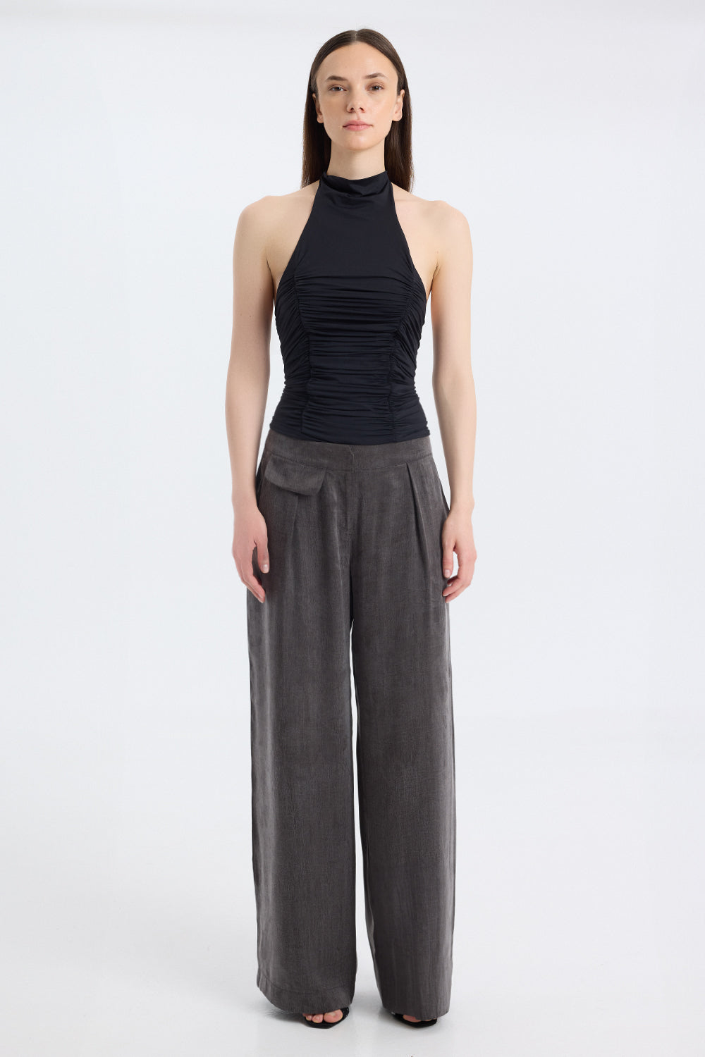Low-Rise Fluid Trousers