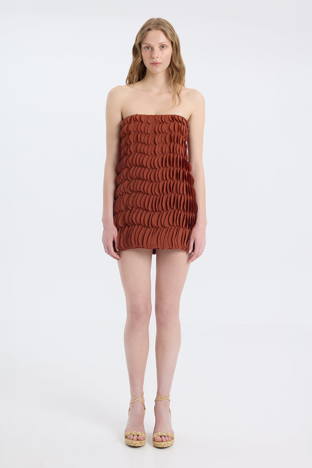 Textured Strapless Mini Dress