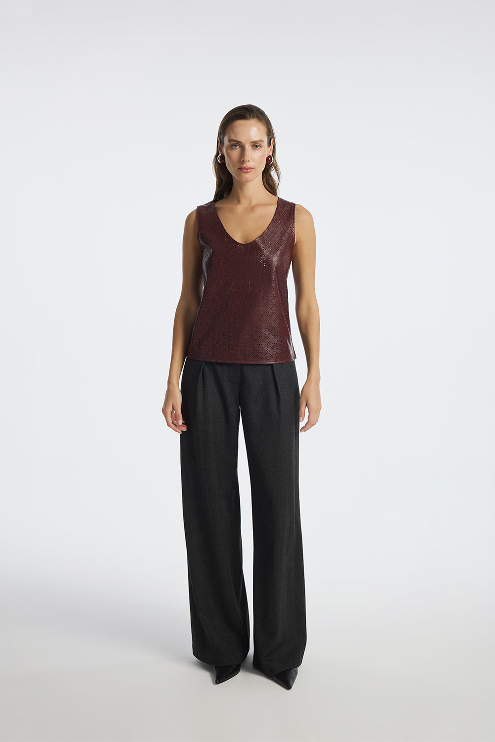 Ovale Glimpse Leather Top